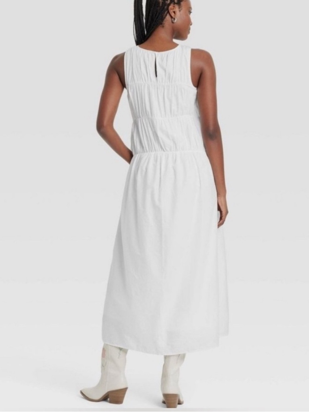Universal Thread White Tiered MIDI Dress - Picture 2 of 5